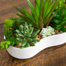 5" Artificial Succulent Garden in Ceramic White Planter -Set of 2