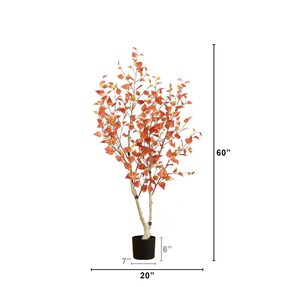 5’ Autumn Birch Artificial Fall Tree, photo 5 of 6