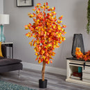 5’ Autumn Ficus Artificial Fall Tree