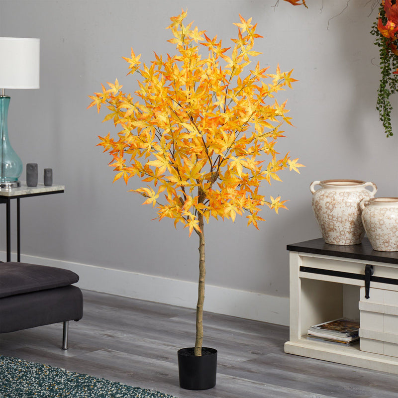 5' Autumn Maple Artificial Fall Tree, photo 3 of 4