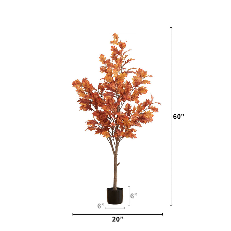 5’ Autumn Oak Artificial Fall Tree, photo 5 of 6