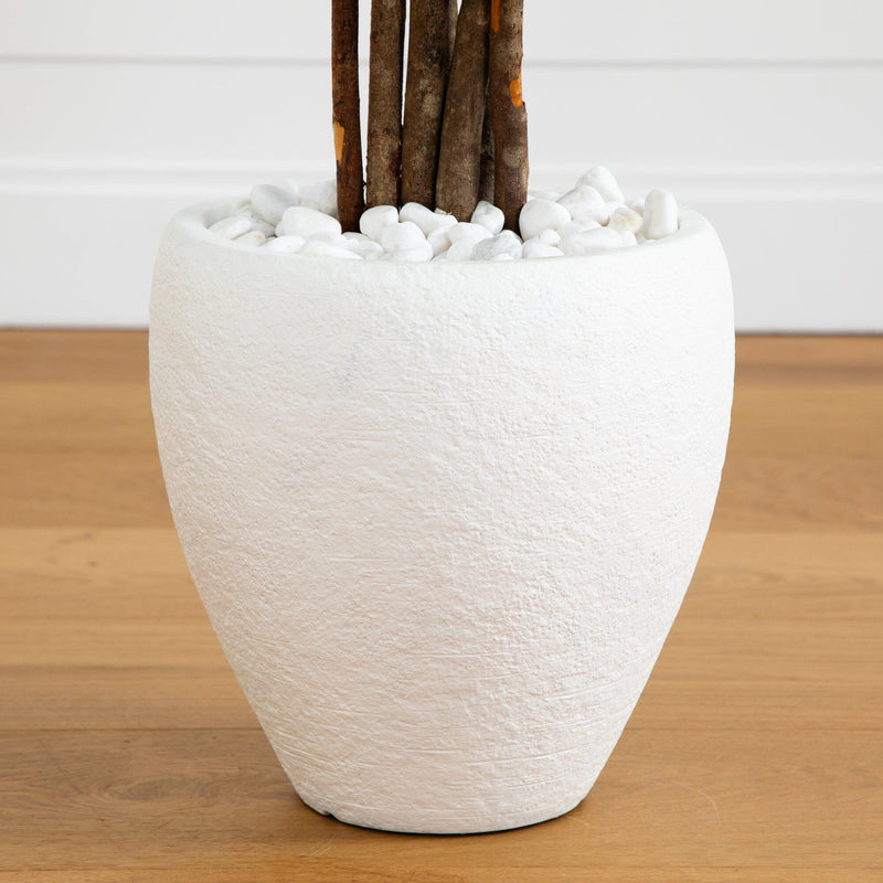 5’ Azalea Artificial Tree in White Planter