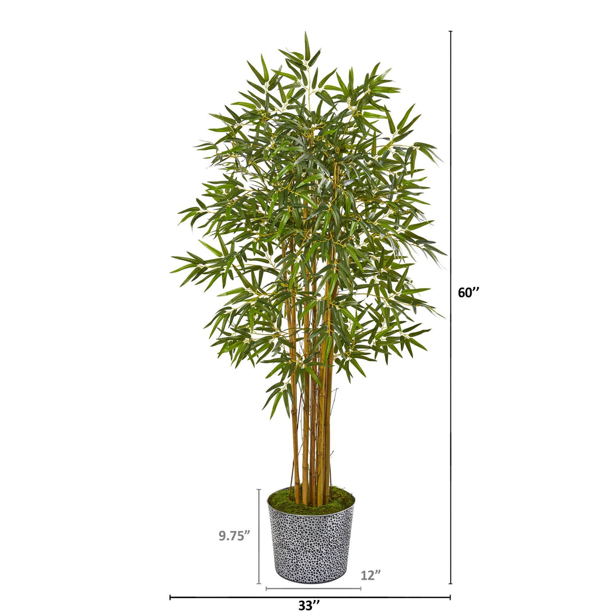 5’ Bamboo Artificial Tree in Tin Planter, photo 2 of 2