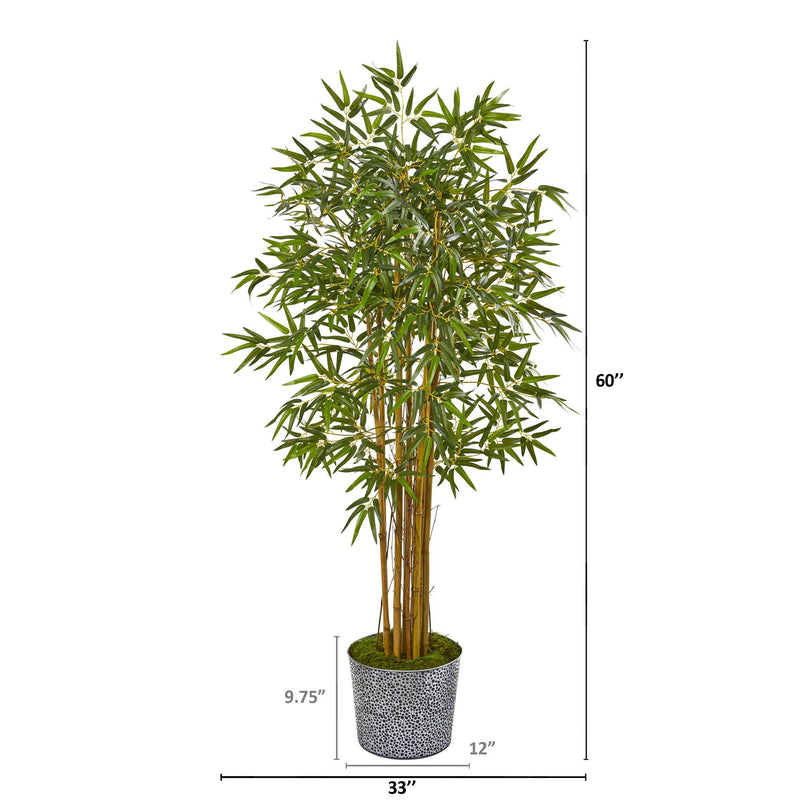 5’ Bamboo Artificial Tree in Tin Planter, photo 2 of 2