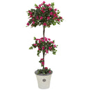 5’ Bougainvillea Artificial Topiary Tree in Decorative Planter