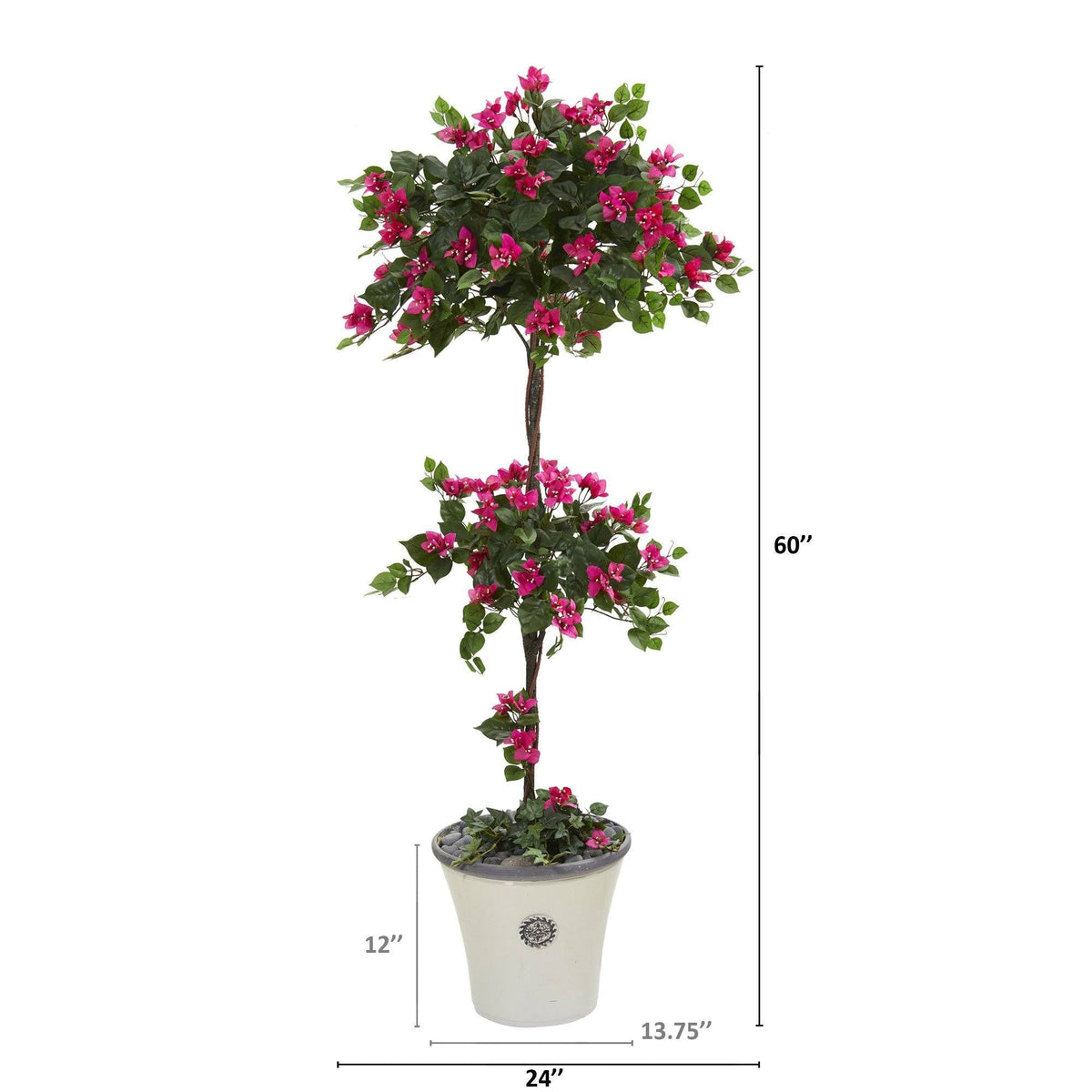 5’ Bougainvillea Artificial Topiary Tree in Decorative Planter, photo 2 of 2