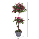 5’ Bougainvillea Artificial Topiary Tree in Gray Planter