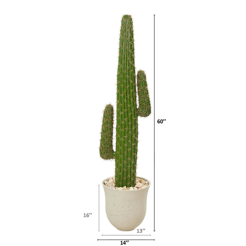 5’ Cactus Artificial Plant in Decorative Urn, photo 2 of 2