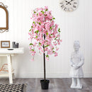 5' Artificial Pink Cherry Blossom Tree