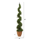 5’ Cypress Artificial Spiral Topiary Tree in Terra-Cotta Planter