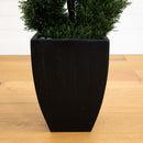 5’ Double Cypress Spiral Topiary Artificial Tree in Black Planter (Indoor/Outdoor)