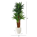 5’ Dracaena Artificial Tree in White Planter