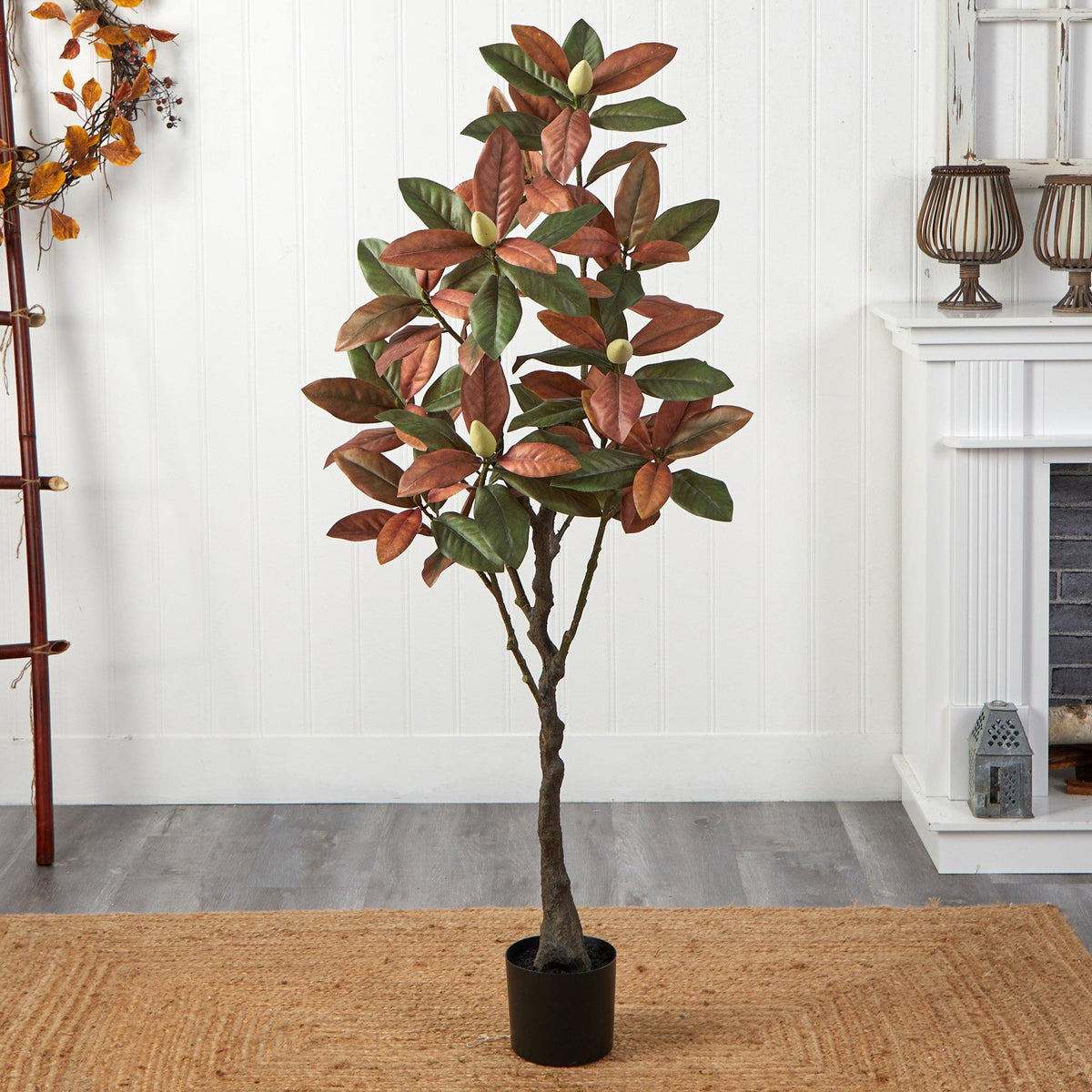 5’ Fall Magnolia Artificial Tree, photo 4 of 5