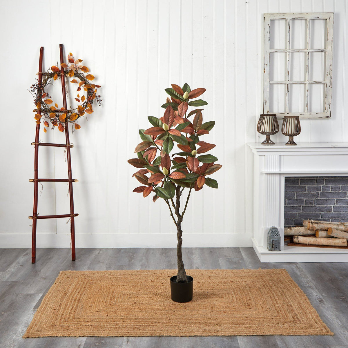 5’ Fall Magnolia Artificial Tree, photo 5 of 5