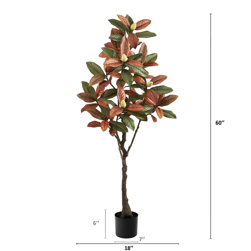 5’ Fall Magnolia Artificial Tree, photo 3 of 5