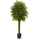 5' Ficus Artificial Tree with Woven Trunk UV Resistant (Indoor/Outdoor)