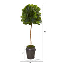 5’ Fiddle Leaf Artificial Tree in Metal Planter (Real Touch)