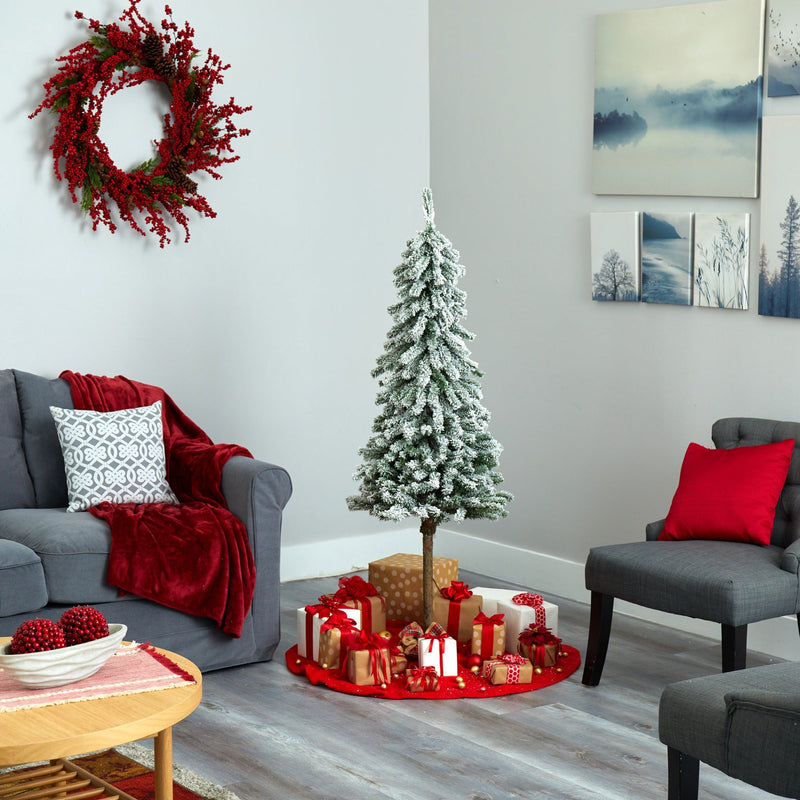 5’ Flocked Alpine Artificial Christmas Tree, photo 5 of 7