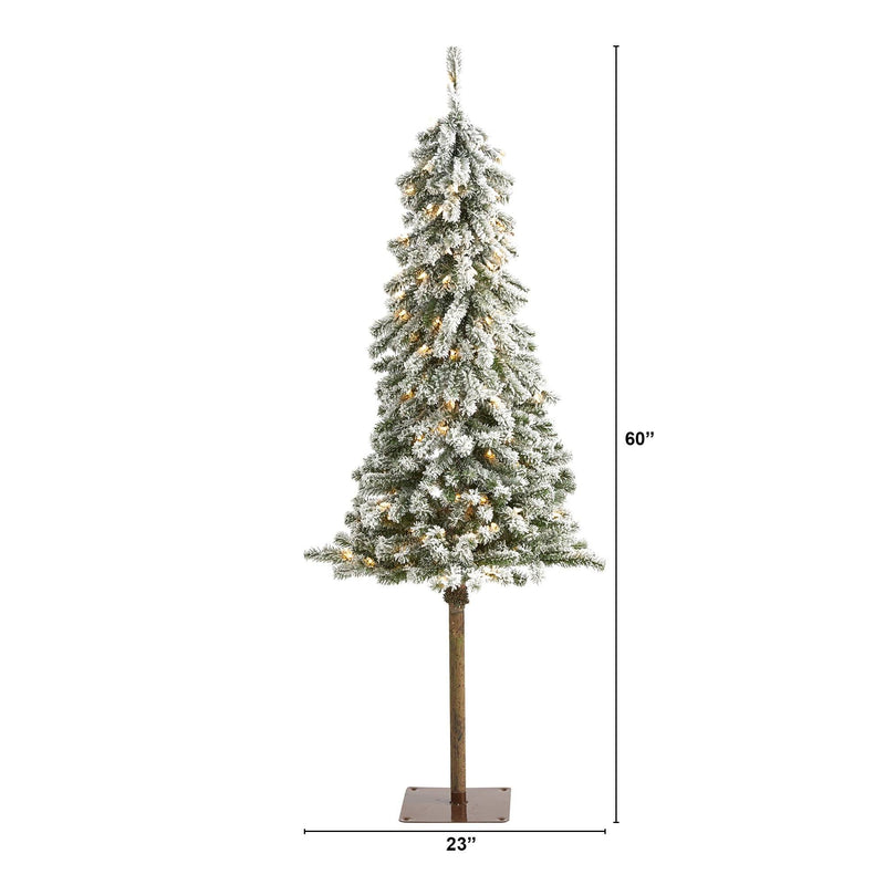 5’ Flocked Alpine Artificial Christmas Tree, photo 2 of 7
