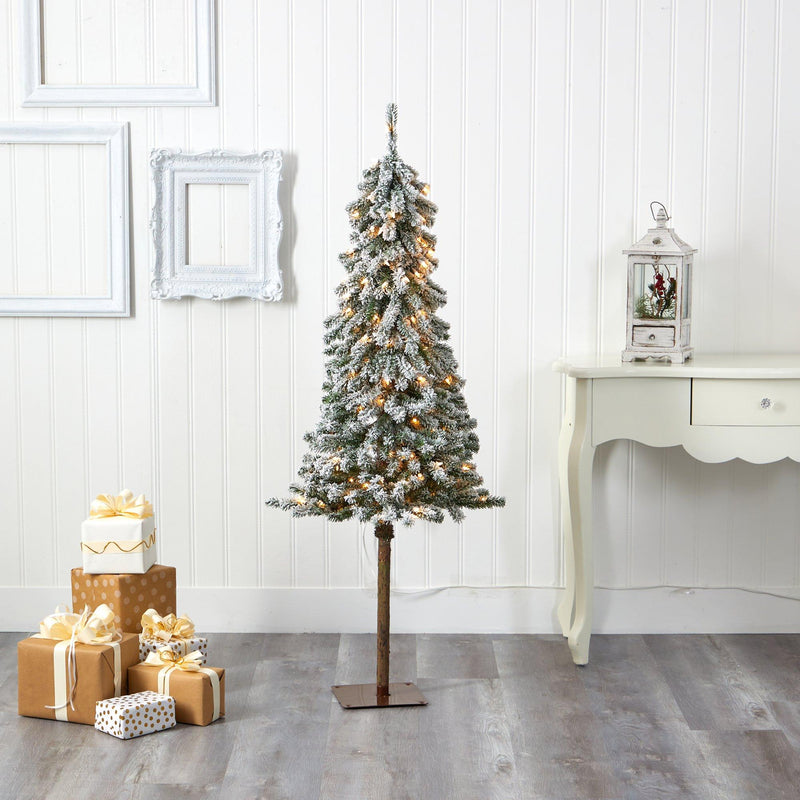 5’ Flocked Alpine Artificial Christmas Tree, photo 6 of 7