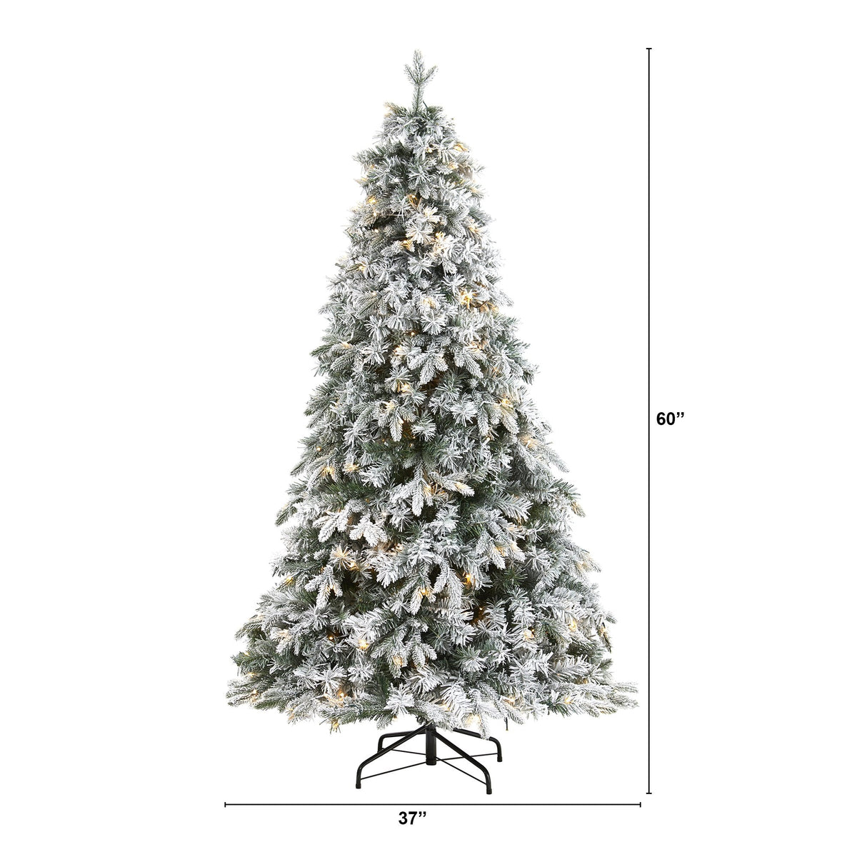 5' Flocked Vermont Mixed Pine Artificial Christmas Tree with 150 Clear LED Lights, photo 2 of 6