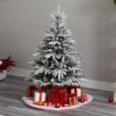 5’ Flocked West Virginia Spruce Christmas Tree with 200 Clear Lights and 604 Bendable Branches