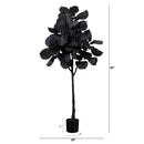 5' Artificial Halloween Black Fiddle Leaf Tree