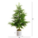 5' Artificial Real Touch Norfolk Island Pine in Metal Tin Planter with Natural Look