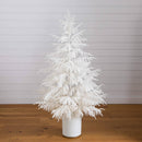 5' Artificial Real Touch White Norfolk Island Pine Christmas Tree with Natural Look