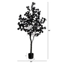 5' Pre-Lit Artificial Halloween Black Eucalyptus Tree with 220 Orange & Purple LED Lights