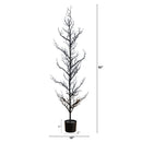 5' Pre-Lit Artificial Halloween Black Spooky Twig Tree with 200 Orange & Purple Copper Wire String LED Lights