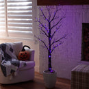 5' Pre-Lit Artificial Halloween Twig Tree with 360 Orange & Purple LED Lights