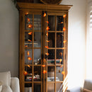 5' Pre-Lit Autumn Maple Leaf Artificial Fall Garland with 10 Warm White LED String Lights - Set of 3