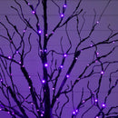 5' Pre-Lit Halloween Black Twig Artificial Tree with 240 Orange & Purple LED Lights