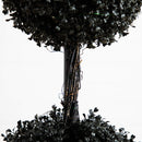 5' UV Resistant Halloween Black Artificial Triple Ball Boxwood Topiary (Indoor/Outdoor)