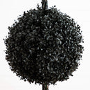 5' UV Resistant Halloween Black Artificial Triple Ball Boxwood Topiary (Indoor/Outdoor)