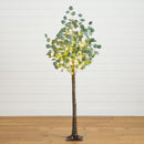 5’ Lighted Artificial Eucalyptus Tree with 300 Warm White LED Lights