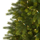 5' Manchester Fir Artificial Christmas Tree in Decorative Planter with 250 Clear Warm (Multifunction) LED Lights and 366 Bendable Branches