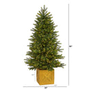 5' Manchester Fir Artificial Christmas Tree in Decorative Planter with 250 Clear Warm (Multifunction) LED Lights and 366 Bendable Branches