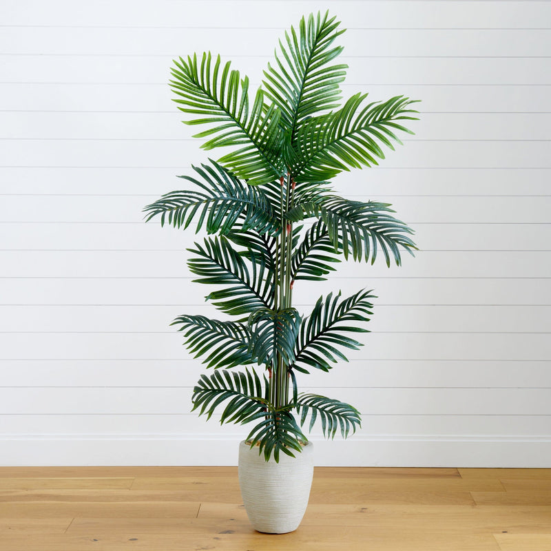 5’ Paradise Palm Artificial Tree in Sand Colored Planter