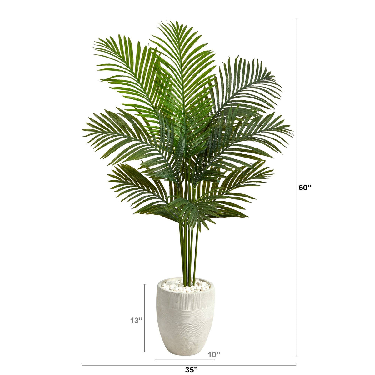 5’ Artificial Paradise Palm Tree in White Planter, photo 2 of 4
