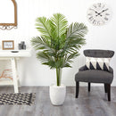 5’ Artificial Paradise Palm Tree in White Planter