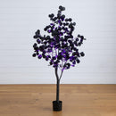 5' Pre-Lit Artificial Halloween Black Eucalyptus Tree with 220 Orange & Purple LED Lights
