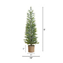 5’ Pre-Lit Artificial Snowed Cypress Christmas Tree with 140 LED Lights in Hyacinth Basket