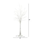 5’ Pre-Lit Artificial White Birch Tree with 240 Warm White LED Lights