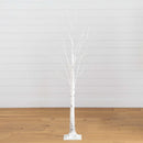 5’ Pre-Lit Artificial White Birch Tree with 240 Warm White LED Lights