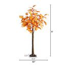 5' Pre-Lit Autumn Maple Artificial Fall Tree with 240 Warm White LED Lights