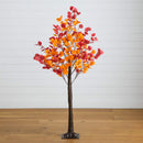 5' Pre-Lit Bright Autumn Eucalyptus Artificial Fall Tree with 300 Warm White LED Lights