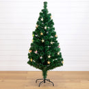 5' Pre-Lit Fiber Optic Artificial Christmas Tree with 60 Colorful Star-Shaped LED Lights