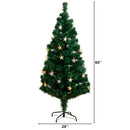 5' Pre-Lit Fiber Optic Artificial Christmas Tree with 60 Colorful Star-Shaped LED Lights